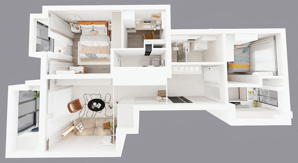 賈庭|紫金觀邸7-2-204-85㎡-現(xiàn)代風(fēng)格|3室2廳2衛(wèi)|老房裝修|定制家|全包11