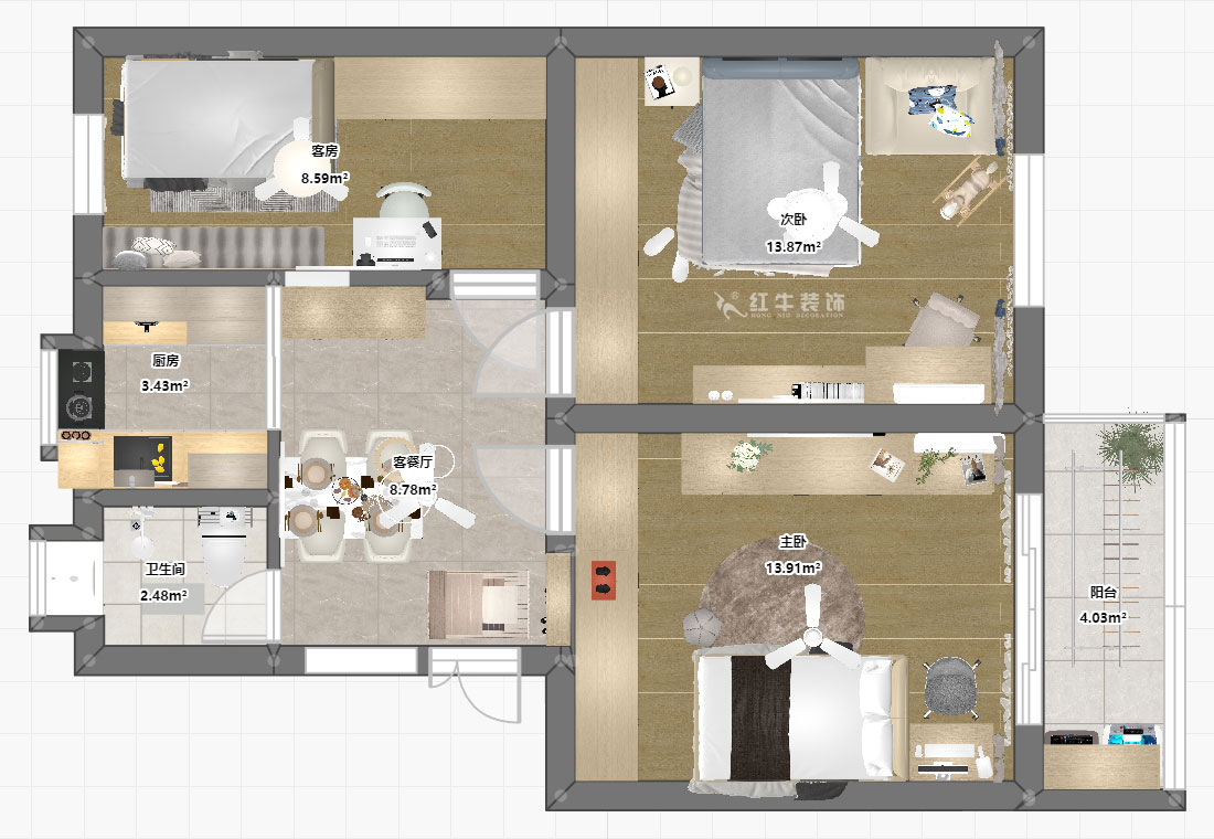 劉小勇|東井二村524-505-72㎡-現(xiàn)代簡(jiǎn)約風(fēng)格|3室1廳1衛(wèi)|老房裝修|定制家|全包15