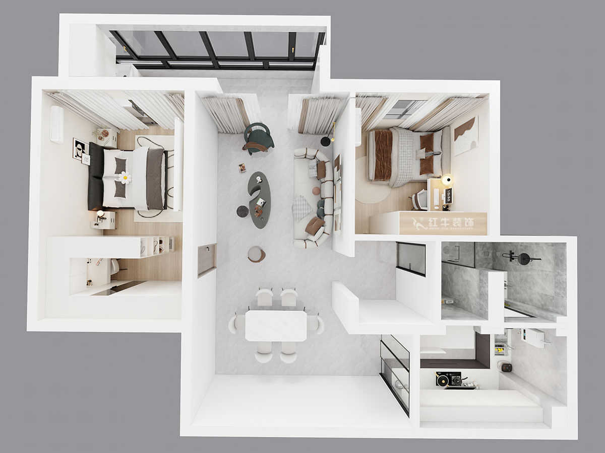 劉萍萍|麒麟山莊16-1002-105㎡-現(xiàn)代簡(jiǎn)約風(fēng)格|2室2廳1衛(wèi)|老房裝修|定制家|全包15