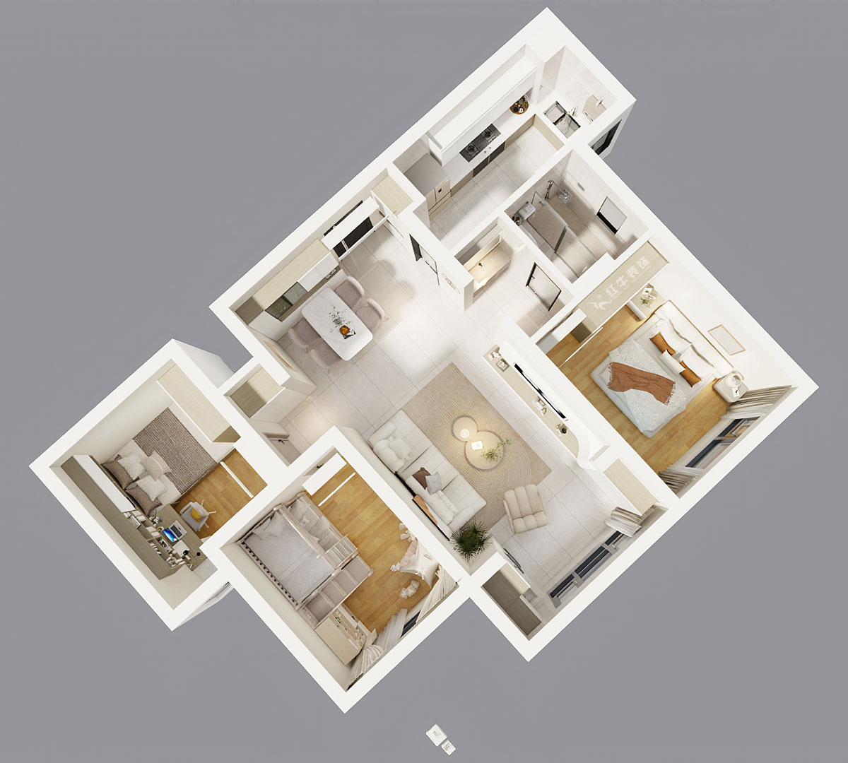 陸利民|保利國際社區(qū)2-1-2402-89㎡-現(xiàn)代風(fēng)格|3室2廳1衛(wèi)|新房裝修|定制家|全包13