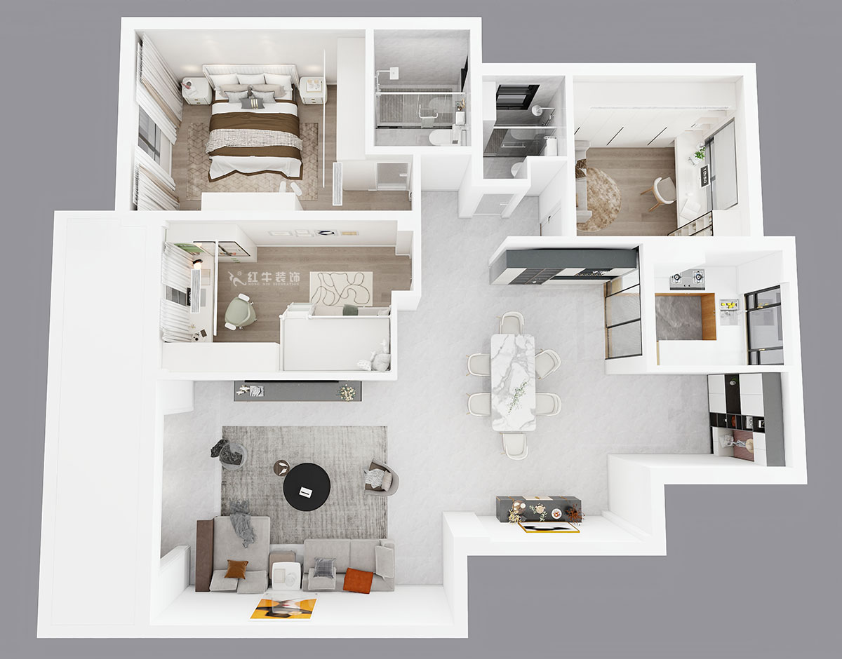 賈庭|陽光聚寶山莊臻園28-2-304-128㎡-現(xiàn)代風(fēng)格|3室2廳1廚2衛(wèi)|老房裝修|定制家|全包15