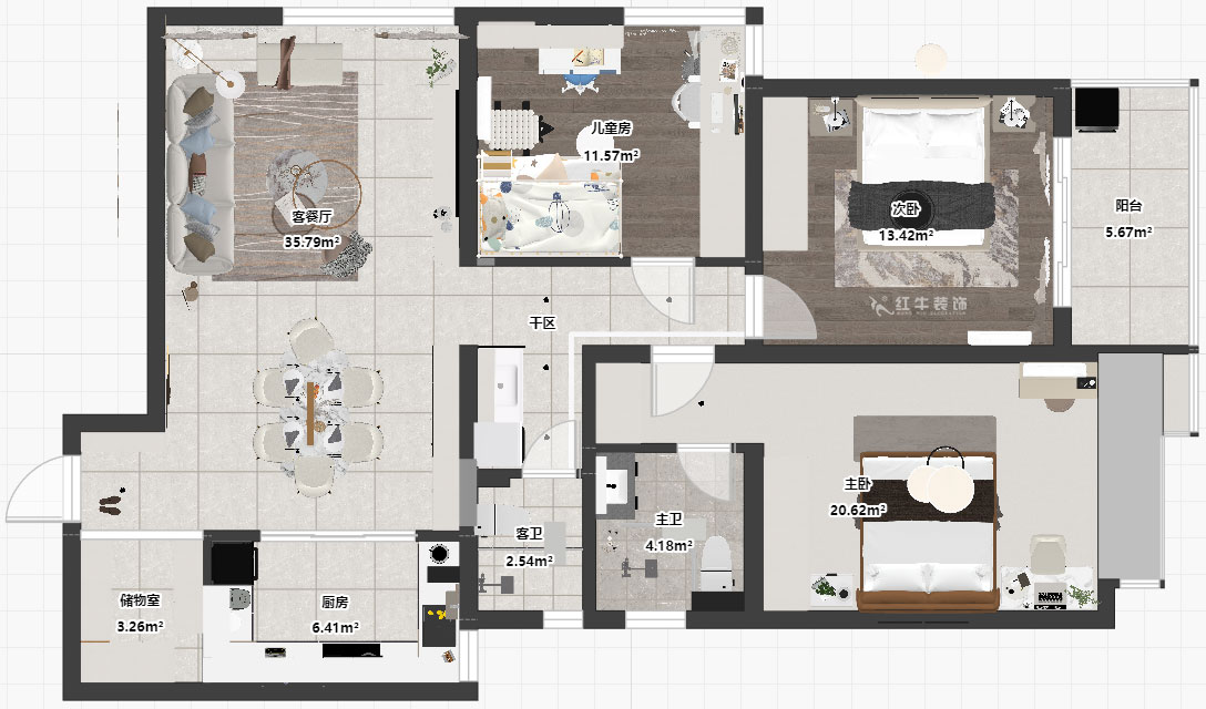 朱彥|清江西苑17-2-1302-132㎡-現(xiàn)代簡(jiǎn)約風(fēng)格|3室2廳2衛(wèi)|老房裝修|定制家|全包14萬(wàn)|00_03平面彩圖