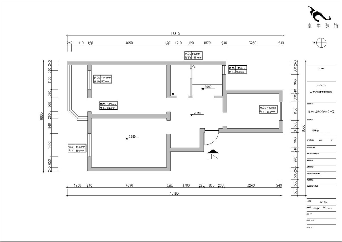 朱明琪|評事街137號3-402-71㎡-原木風(fēng)格|3室2廳1衛(wèi)|老房改造|定制家|全包11萬|00_01原始結(jié)構(gòu)圖
