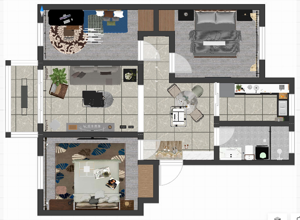 魏利利|明故宮9號(hào)3-402-90㎡-現(xiàn)代簡約風(fēng)格|3室2廳1衛(wèi)|老房改造|定制家|全包11