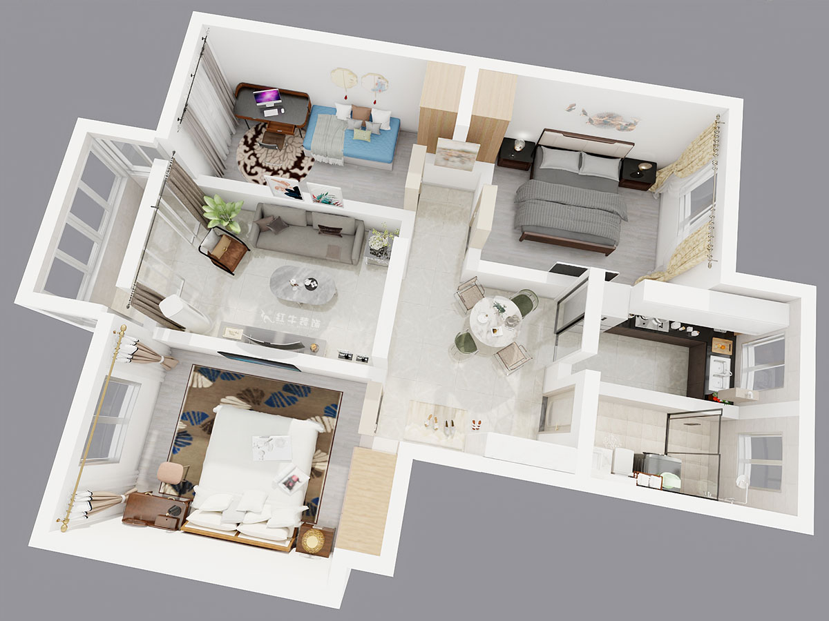 魏利利|明故宮9號(hào)3-402-90㎡-現(xiàn)代簡約風(fēng)格|3室2廳1衛(wèi)|老房改造|定制家|全包11