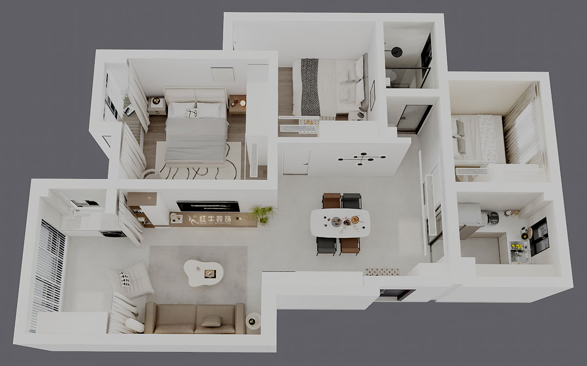 劉曉芳|紫金銘苑3-2-504-90㎡-極簡(jiǎn)奶油風(fēng)格|3室2廳1衛(wèi)|新房裝修|定制家|全包13