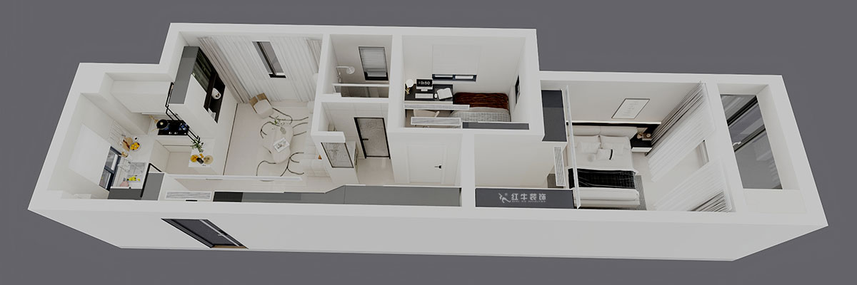 劉曉芳|觀泓雅苑A7-3001-75㎡-奶油極簡風(fēng)格|2室1廳1衛(wèi)|新房裝修|定制家|全包11