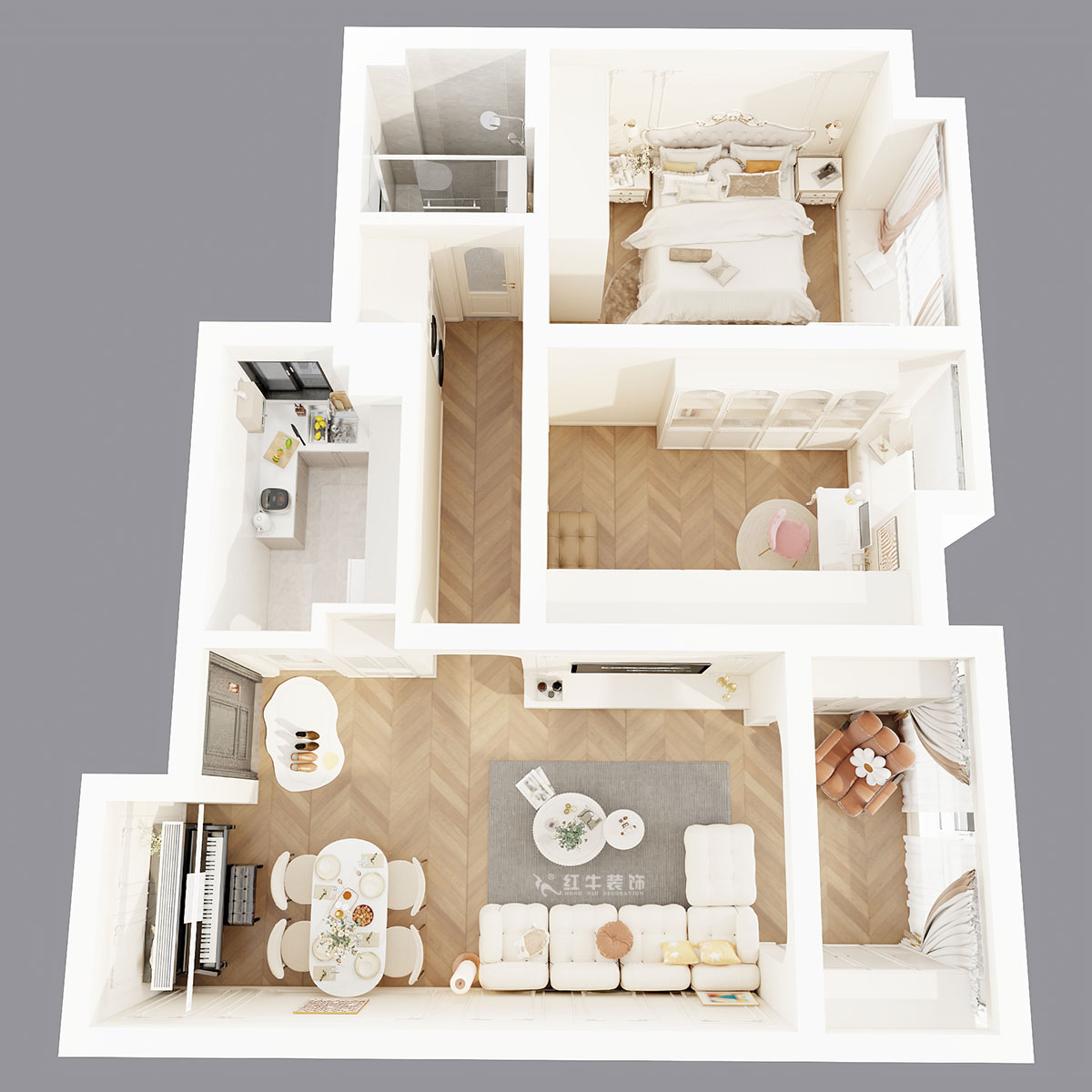 顧娟|北外灘水城16街區(qū)11-903-80㎡-簡(jiǎn)歐風(fēng)格|2室2廳1衛(wèi)|新房裝修|定制家|全包12