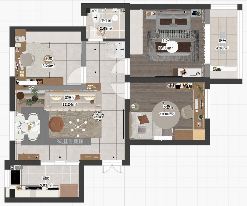賈庭|寧康苑24-301-78㎡-現(xiàn)代風格|3室1廳1廚1衛(wèi)|老房裝修|定制家|全包11