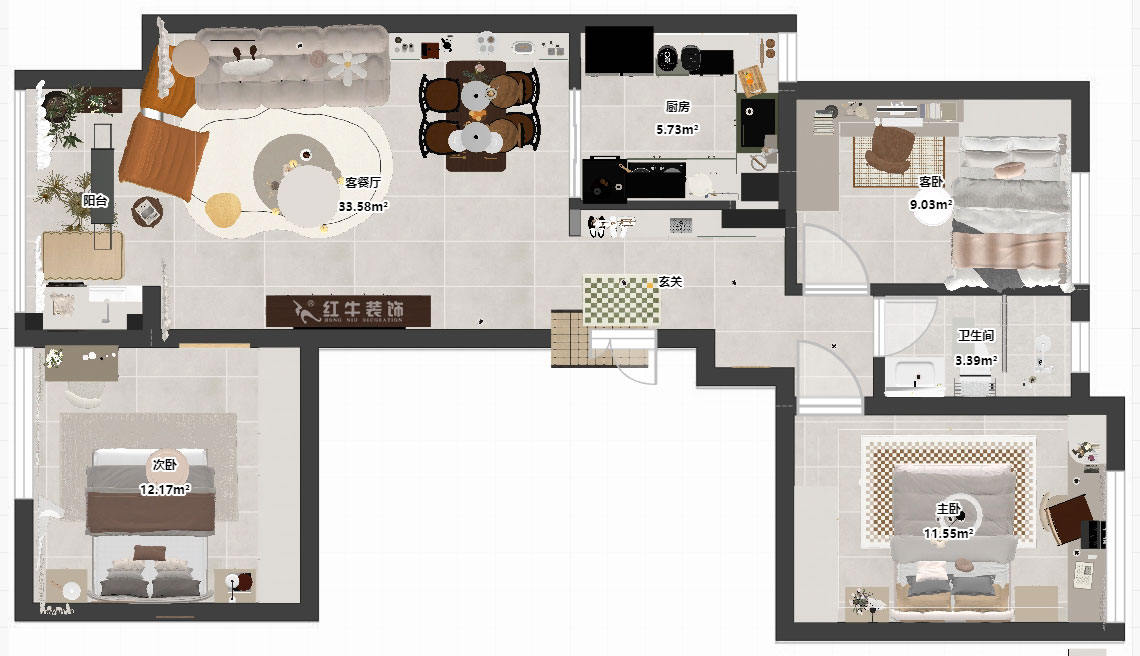 劉小勇|翠屏誠園26-1002-95㎡-現(xiàn)代簡約風(fēng)格|3室2廳1衛(wèi)|老房裝修|定制家|全包12
