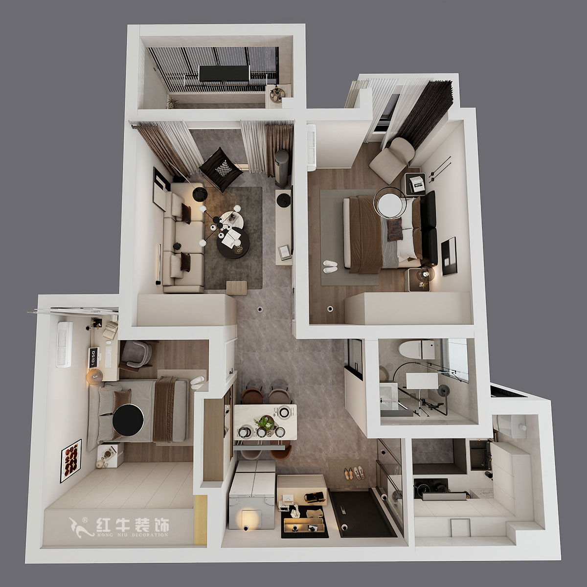 仇美蓉|御道嘉庭8-1-702-78㎡-簡(jiǎn)約風(fēng)格|2室2廳1衛(wèi)|新房裝修|定制家|全包10萬(wàn)|00_04鳥瞰圖