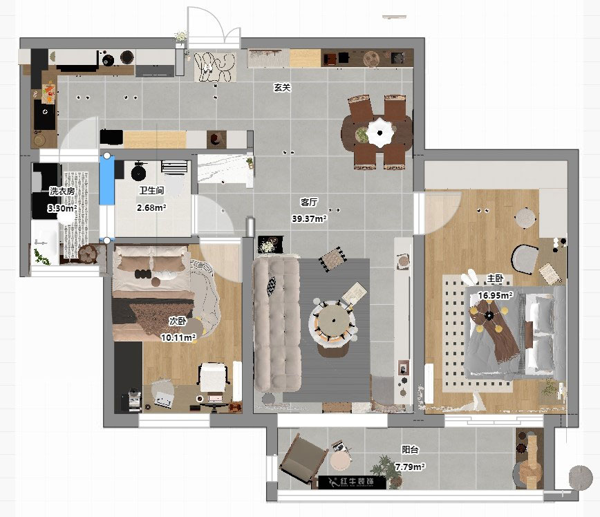 劉萍萍|麒麟山莊27-502-103㎡-現(xiàn)代簡約風(fēng)格|2室2廳1衛(wèi)|老房裝修|定制家|全包14