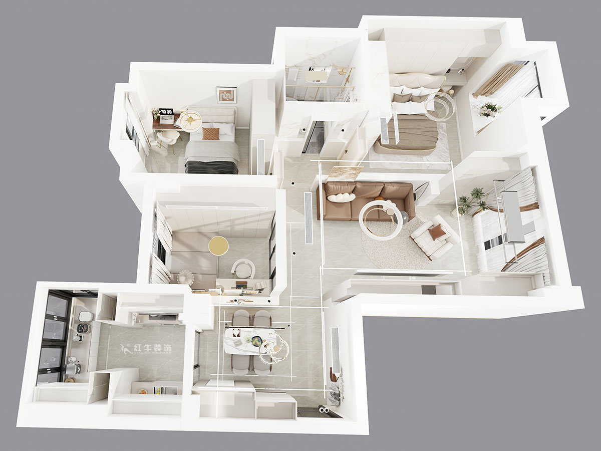 吳波|金陵灣6-3-1901-120㎡-現(xiàn)代簡約風(fēng)格|3室2廳1衛(wèi)|新房裝修|定制家|全包15萬|00_05鳥瞰圖