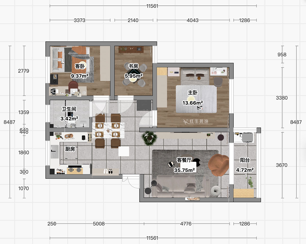 顧娟|云華雅園19-5-109-90㎡-現(xiàn)代風(fēng)格|3室2廳1衛(wèi)|舊房裝修|定制家|全包13