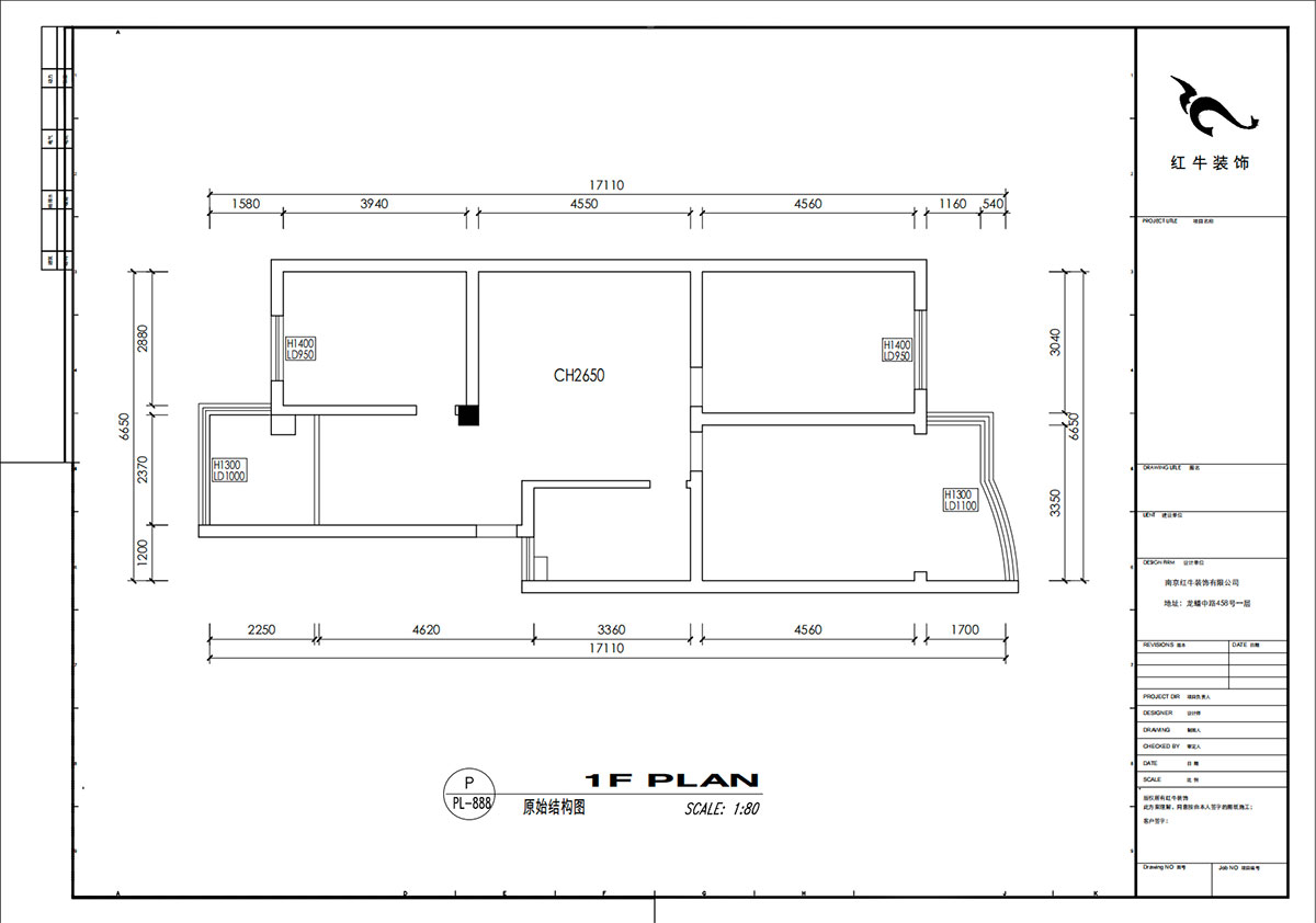 劉小勇|金信花園12-37-401-105㎡-現(xiàn)代簡(jiǎn)約風(fēng)格|3室2廳1衛(wèi)|老房裝修|定制家|全包13萬(wàn)|00_01原始結(jié)構(gòu)圖