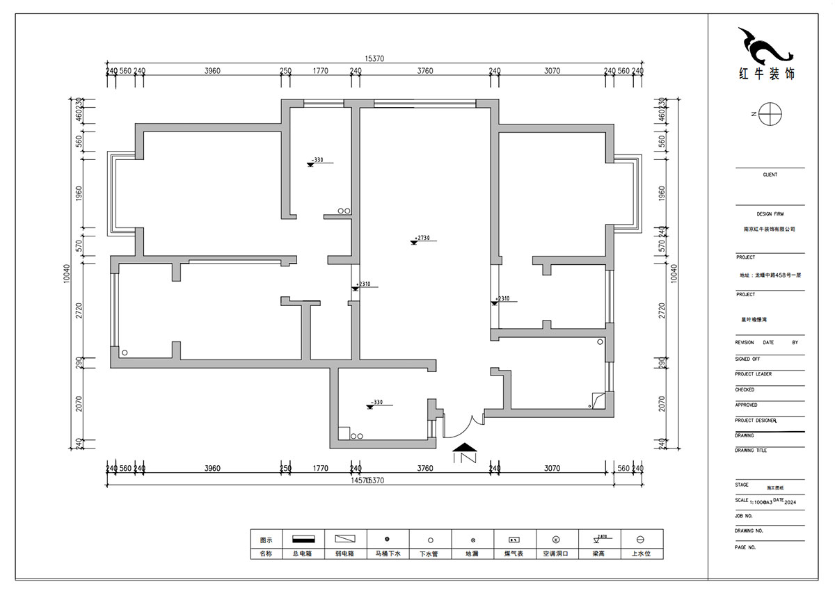 朱明琪|星葉瑜憬灣2-2-1006-127㎡-北歐風格|3室2廳2衛(wèi)|新房裝修|定制家|全包16萬|00_01原始結(jié)構(gòu)圖