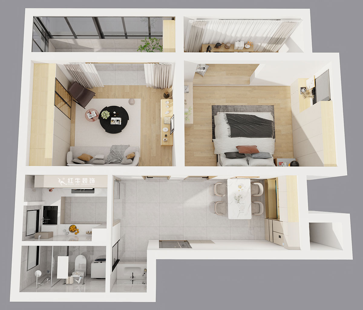 顧娟|東白菜園57-404-63㎡-現(xiàn)代風(fēng)格|2室2廳1衛(wèi)|舊房裝修|定制家|全包11