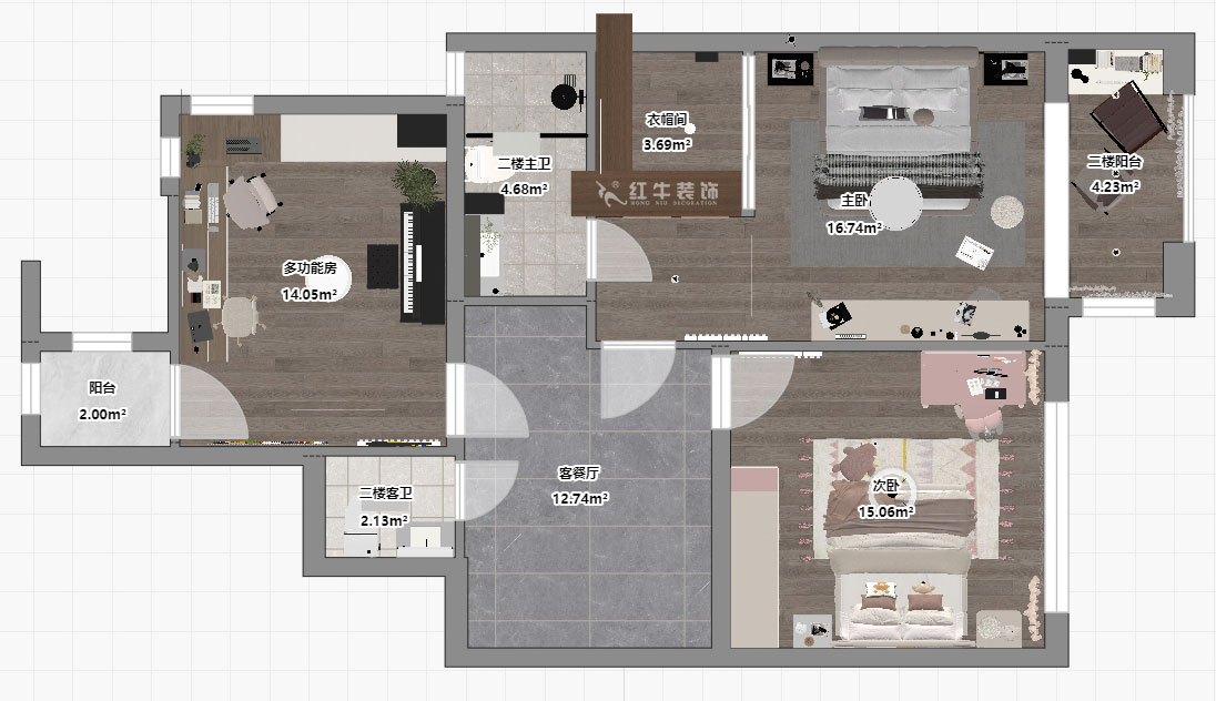 蔣?。┥紧斈芷咛?hào)院6-205-280㎡-現(xiàn)代簡(jiǎn)約風(fēng)格｜復(fù)式｜4室2廳3衛(wèi)｜毛坯裝修｜定制家｜全包40萬(wàn)｜00_06二層平面彩圖