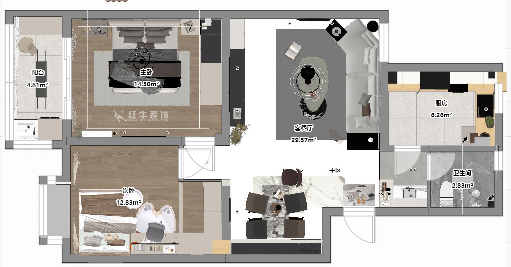 賈庭|祥和家園6-502-85㎡-新中式風(fēng)格|2室2廳1衛(wèi)|老房裝修|定制家|全包12萬|00_03平面彩圖
