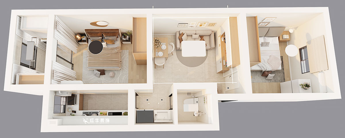 吳波|康美里1-4-502-60㎡-現(xiàn)代簡(jiǎn)約風(fēng)格|2室2廳1衛(wèi)|舊房裝修|定制家|全包9