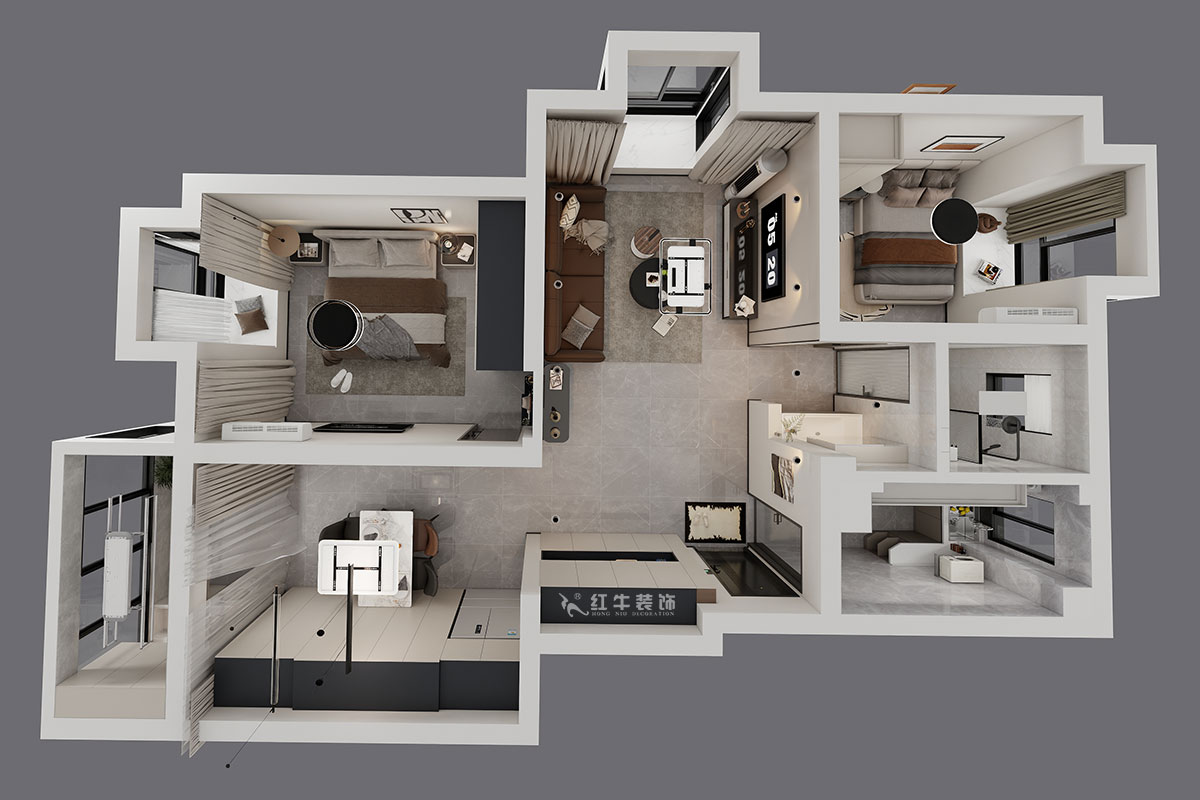 仇美蓉|新建雅苑9-4-208-80㎡-簡(jiǎn)約風(fēng)格|3室2廳1衛(wèi)|老房裝修|定制家|全包10萬(wàn)|00_04鳥(niǎo)瞰圖