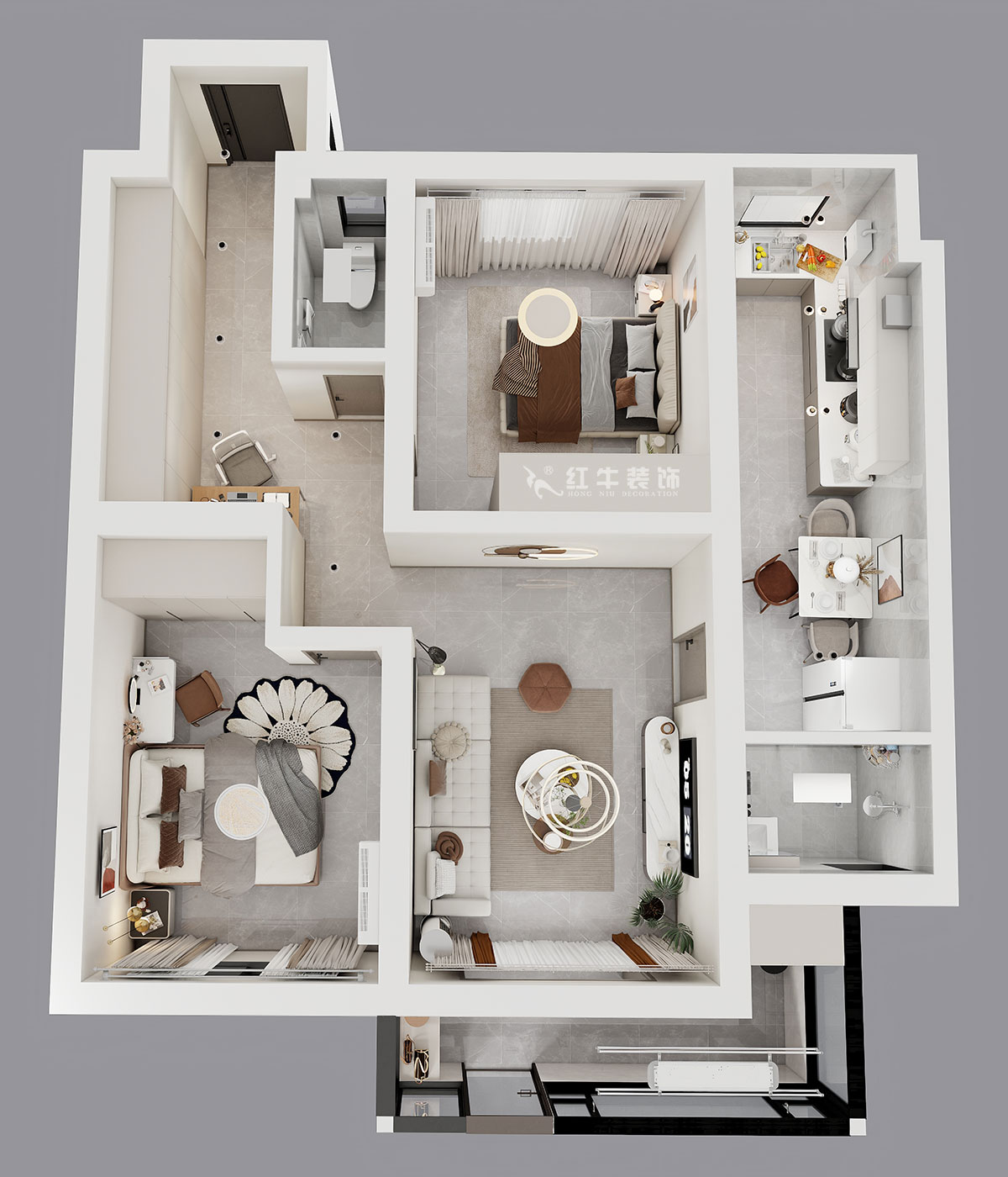 孟憲濤|中央路286號(hào)101室-93㎡-現(xiàn)代簡(jiǎn)約風(fēng)格|3室2廳1衛(wèi)|老房裝修|定制家|全包14