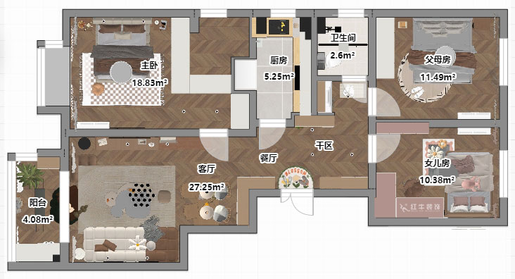賈庭|紫金觀(guān)邸3-408-105㎡-北歐奶油風(fēng)格|3室2廳1廚2衛(wèi)|老房裝修|定制家|全包12