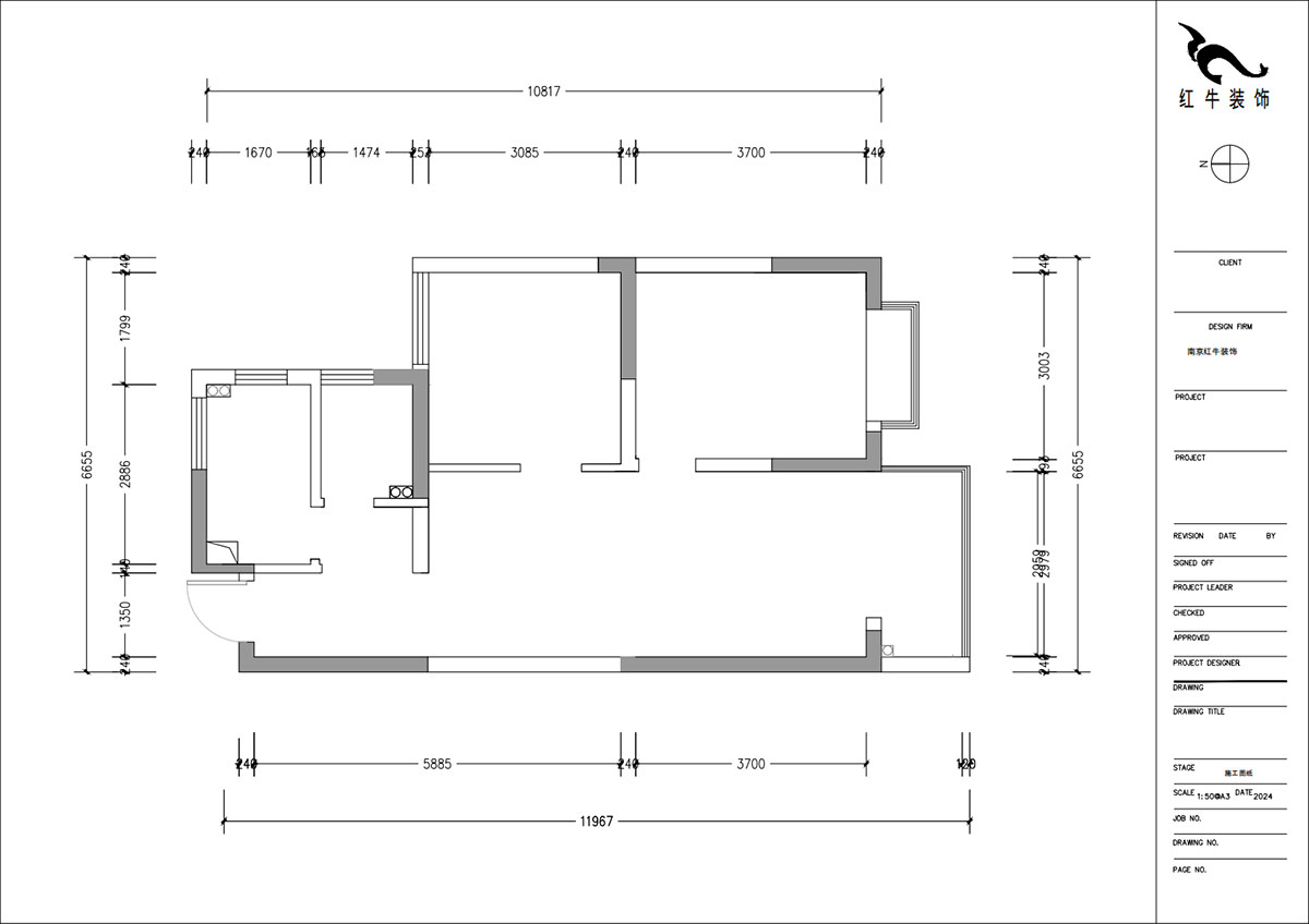 朱明琪|觀泓雅苑B區(qū)2-2005-83㎡-原木風(fēng)格|2室1廳1衛(wèi)|新房裝修|定制家|全包11萬(wàn)|00_01原始結(jié)構(gòu)圖