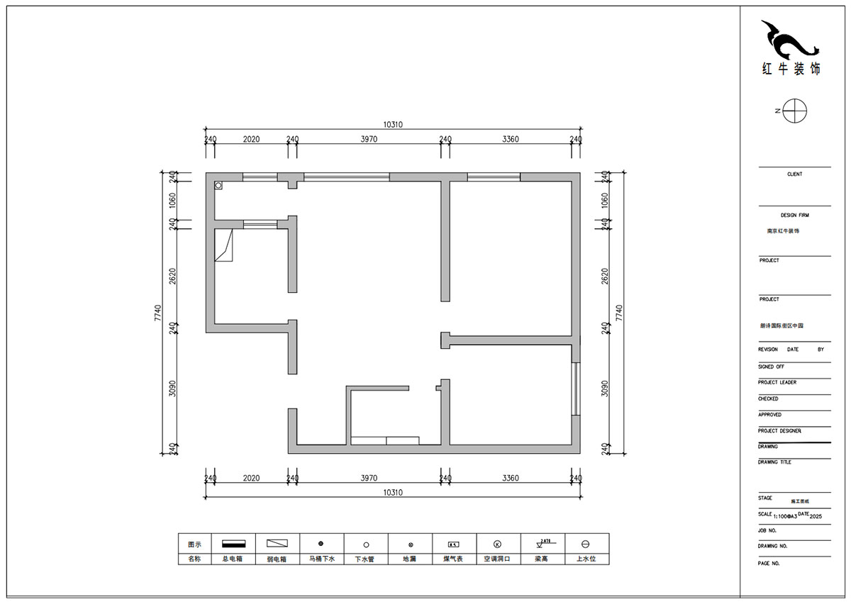 朱明琪|朗詩國際街區(qū)(中園)6-401-100㎡-中古風(fēng)|2室2廳1衛(wèi)|老房裝修|定制家|全包10萬|00_01原始結(jié)構(gòu)圖