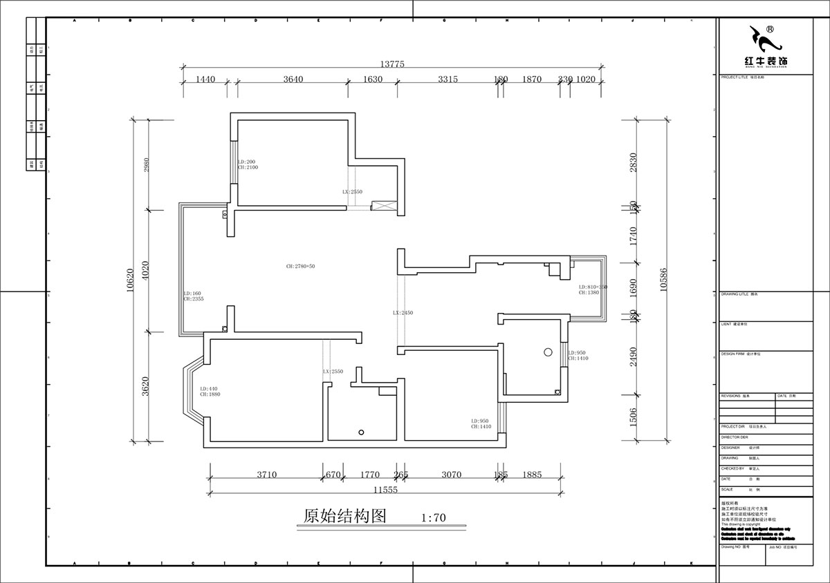 蔣?。汩坷?-2-901-108㎡-現(xiàn)代簡(jiǎn)約風(fēng)格｜3室2廳2衛(wèi)｜老房裝修｜定制家｜全包16萬(wàn)｜00_01原始結(jié)構(gòu)圖