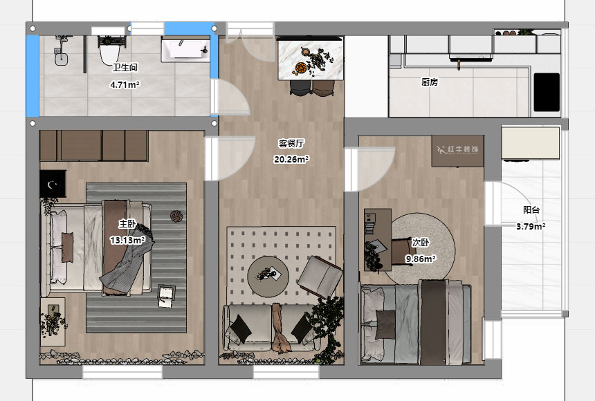 劉曉芳|青云巷20號201-57㎡-現(xiàn)代風(fēng)格|2室2廳1衛(wèi)|老房裝修|定制家|全包8
