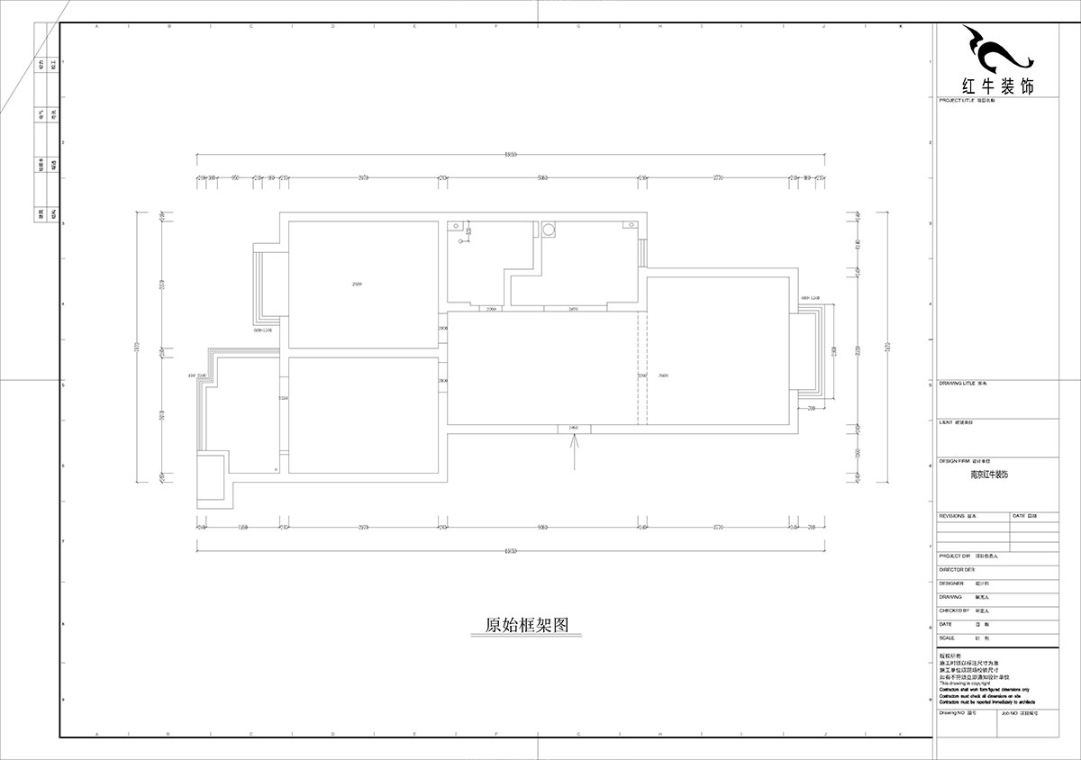 孟憲濤|東城水岸5-202-99㎡-簡(jiǎn)約風(fēng)格|2室2廳1衛(wèi)|老房裝修|定制家|全包14萬|00_01原始框架圖