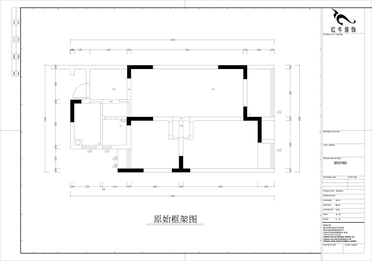 孟憲濤|紫楊佳園11-108-85㎡-簡約風(fēng)格|2室2廳1衛(wèi)|老房裝修|定制家|全包12萬|00_01原始框架圖