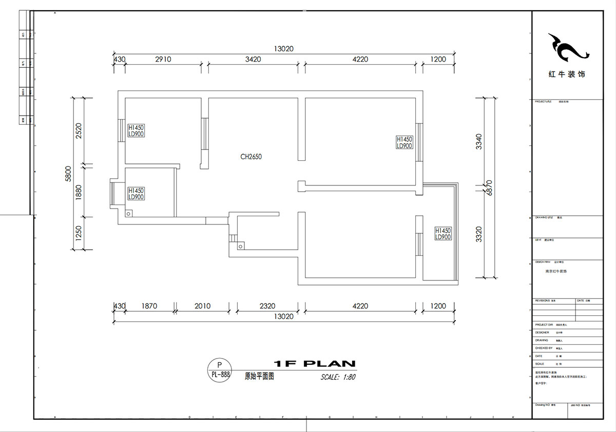 劉小勇|龍?bào)粗新?66號401室-83㎡-現(xiàn)代簡約風(fēng)格|2室2廳1衛(wèi)|老房裝修|定制家|全包10萬|00_01原始結(jié)構(gòu)圖
