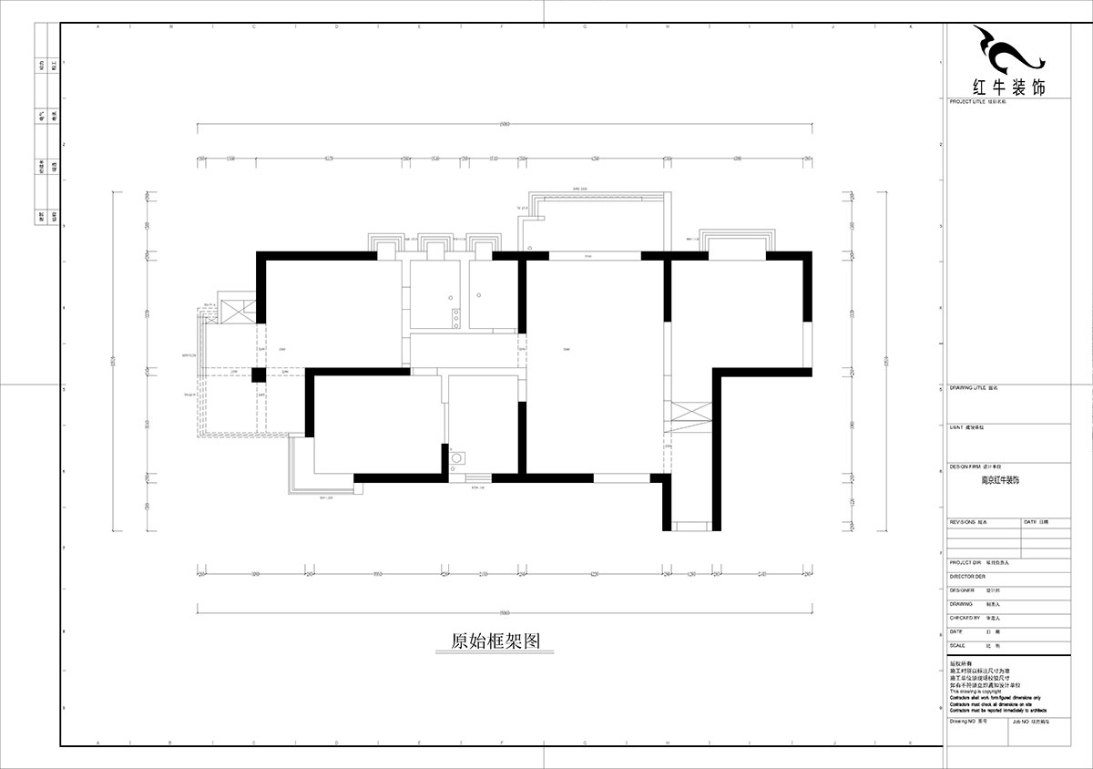 孟憲濤|龍園北路80號1-2706-130㎡-現(xiàn)代簡約風(fēng)格|4室2廳2衛(wèi)|老房裝修|定制家|全包16萬|00_01原始框架圖