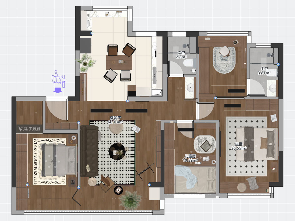 劉萍萍|銘著風華6-701-136㎡-中古風|4室2廳2衛(wèi)|新房裝修|定制家|全包20