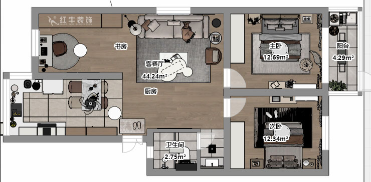劉小勇|復成里44-109-94㎡-現(xiàn)代簡約風格|3室2廳1衛(wèi)|老房裝修|定制家|全包10