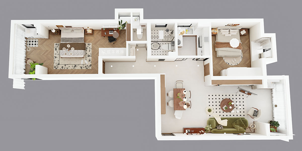 顧娟|御道嘉庭8-3-612-108㎡-中古風(fēng)|3室2廳2衛(wèi)|舊房裝修|定制家|全包12