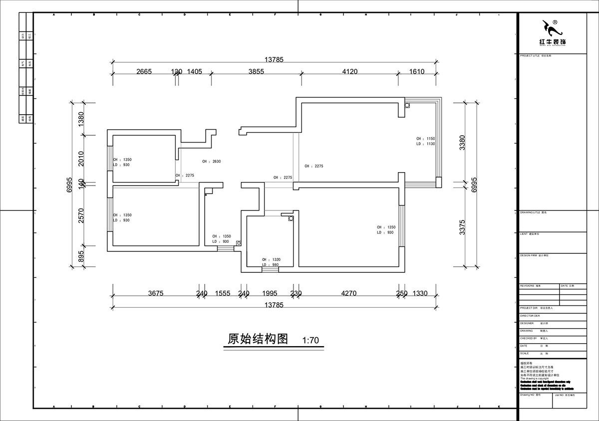 蔣?。自蒲啪?1-202-88㎡-現(xiàn)代簡約風(fēng)格｜3室2廳1衛(wèi)｜新房裝修｜定制家｜全包11萬｜00_01原始結(jié)構(gòu)圖