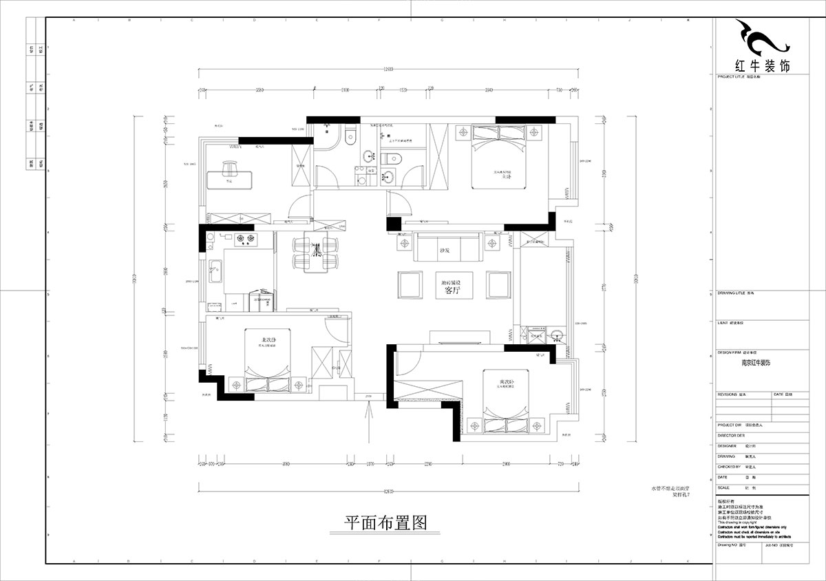 孟憲濤|融創(chuàng)臻園15-1005-120㎡-簡約風(fēng)格|4室2廳2衛(wèi)|新房裝修|定制家|全包16萬|00_01原始結(jié)構(gòu)圖