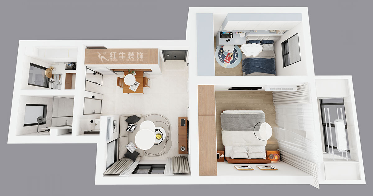朱彥|鳳凰花園城金陵園2幢10號502室-64㎡-現(xiàn)代簡約風(fēng)格|2室1廳1衛(wèi)|老房改造|定制家|全包10萬|00_04鳥瞰圖