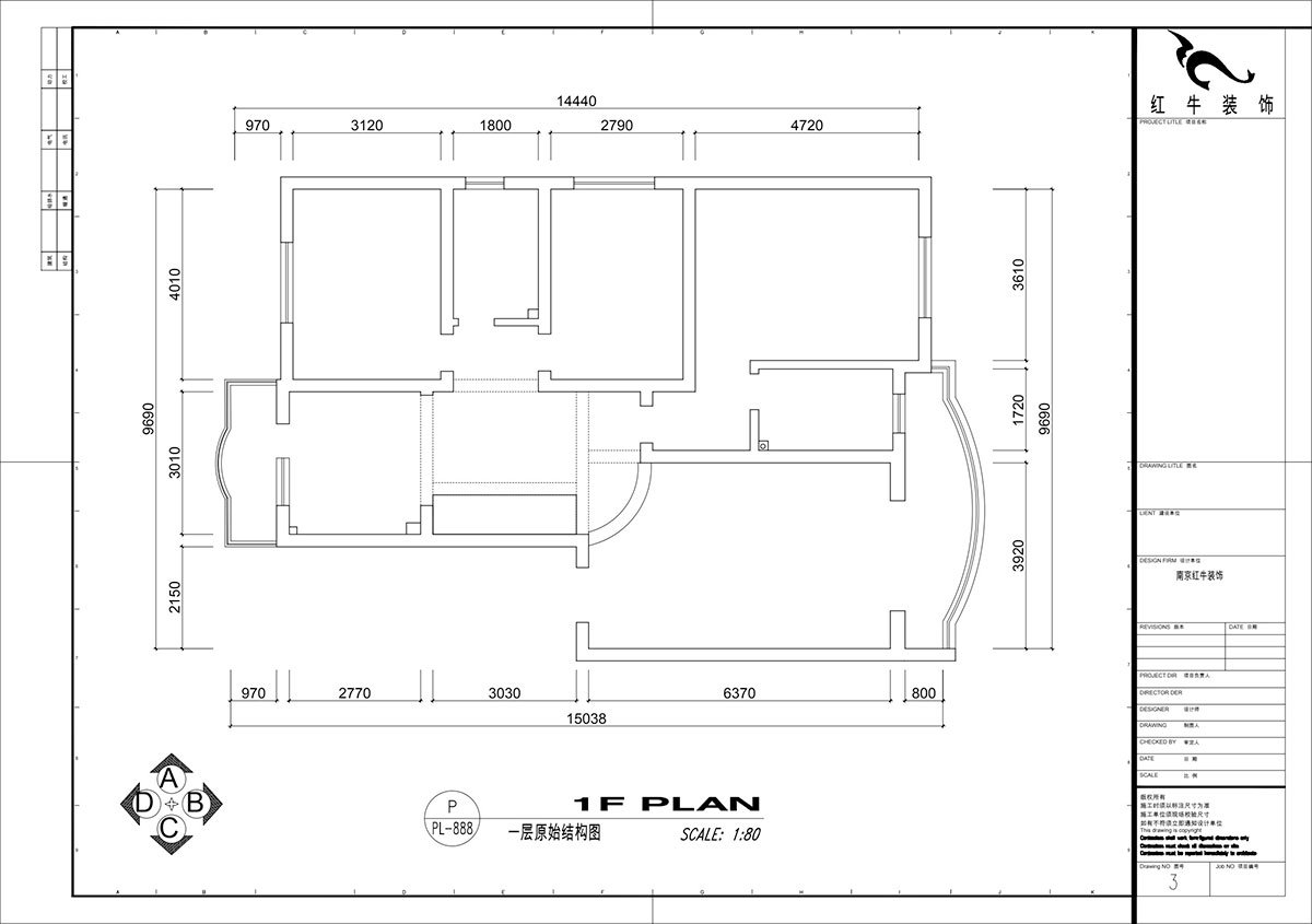 仇美蓉|梅花山莊36-3-605-132㎡-簡約風(fēng)格|3室2廳2衛(wèi)|老房裝修|定制家|全包18萬|00_01一層原始框架圖