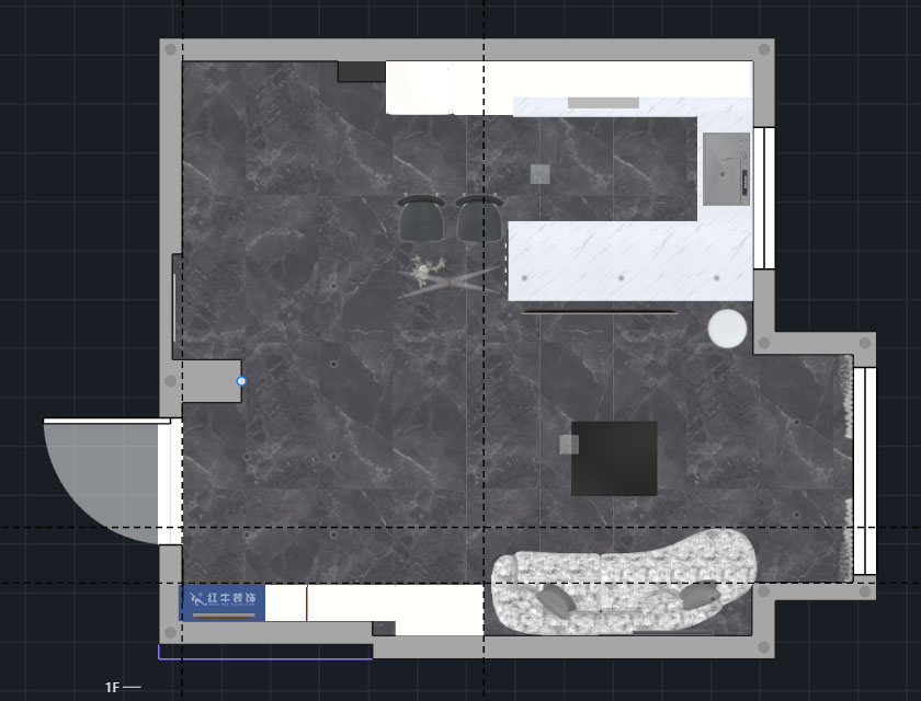 蔣琛｜圣淘沙花城6-1705-105㎡-現(xiàn)代簡(jiǎn)約風(fēng)格｜2室2廳1衛(wèi)｜老房裝修｜定制家｜全包15萬｜00_05一層平面彩圖