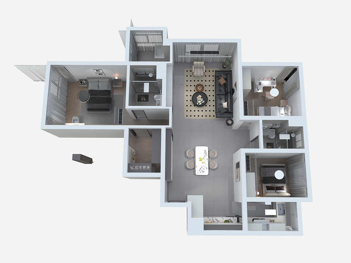 熊皓宇|仁恒江灣城翠竹苑-140㎡-現(xiàn)代風(fēng)格|3室2廳2衛(wèi)|老房裝修|定制家|全包14