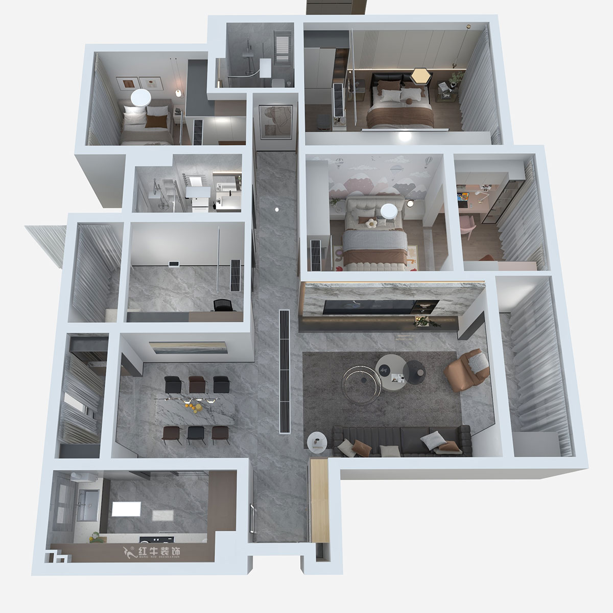 熊皓宇|升龍?zhí)靺R-瓏悅-140㎡-現(xiàn)代輕奢風(fēng)格|4室2廳2衛(wèi)|老房裝修|定制家|全包19