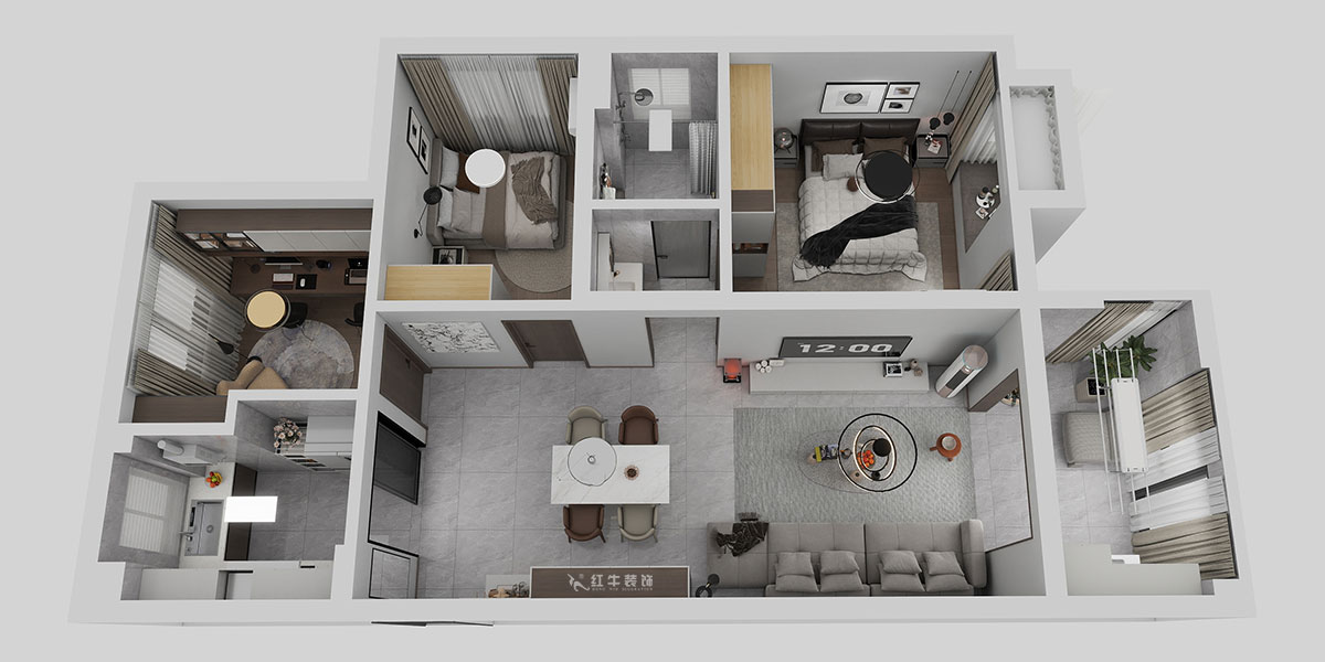 熊皓宇|中海國際社區(qū)3期6-1401室-90㎡-現(xiàn)代風(fēng)格|3室2廳1廚1衛(wèi)1陽臺(tái)|老房裝修|定制家|全包9