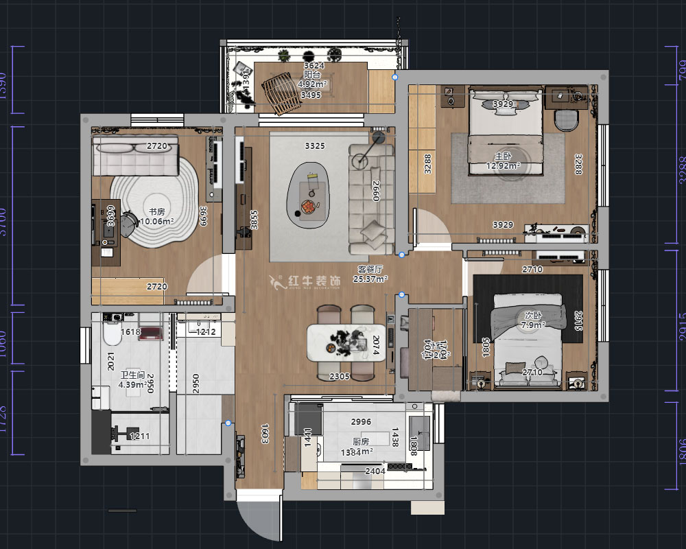 熊皓宇|陽光廣場小區(qū)1-803-100㎡-原木風(fēng)|3室2廳1廚1衛(wèi)1陽臺(tái)|老房裝修|定制家|全包14