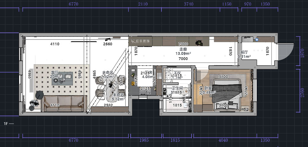 熊皓宇|城開(kāi)湯山公館16甲103室-160㎡-現(xiàn)代風(fēng)格|復(fù)式|4室2廳1廚2衛(wèi)2陽(yáng)臺(tái)|老房裝修|定制家|全包|00_01一層平面彩圖